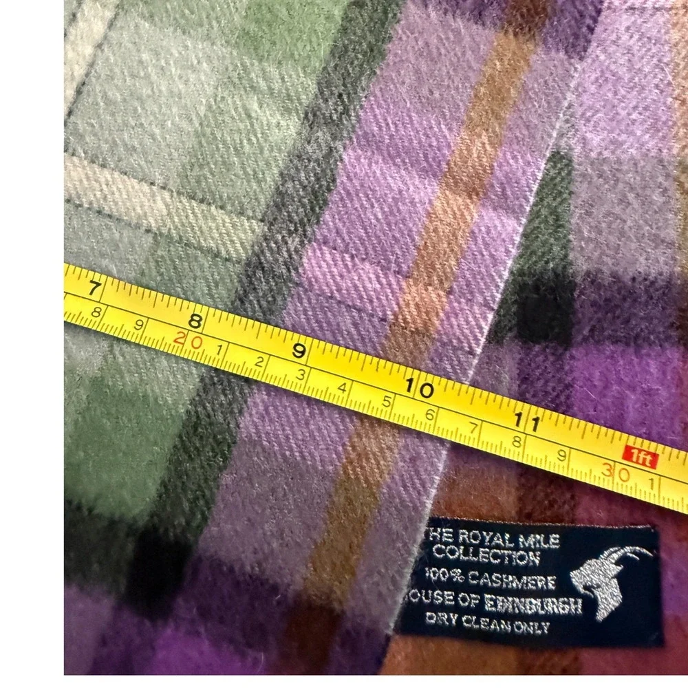 The Royal Mile Collection 100% Cashmere Scarf House of Edinburgh Plaid Purple